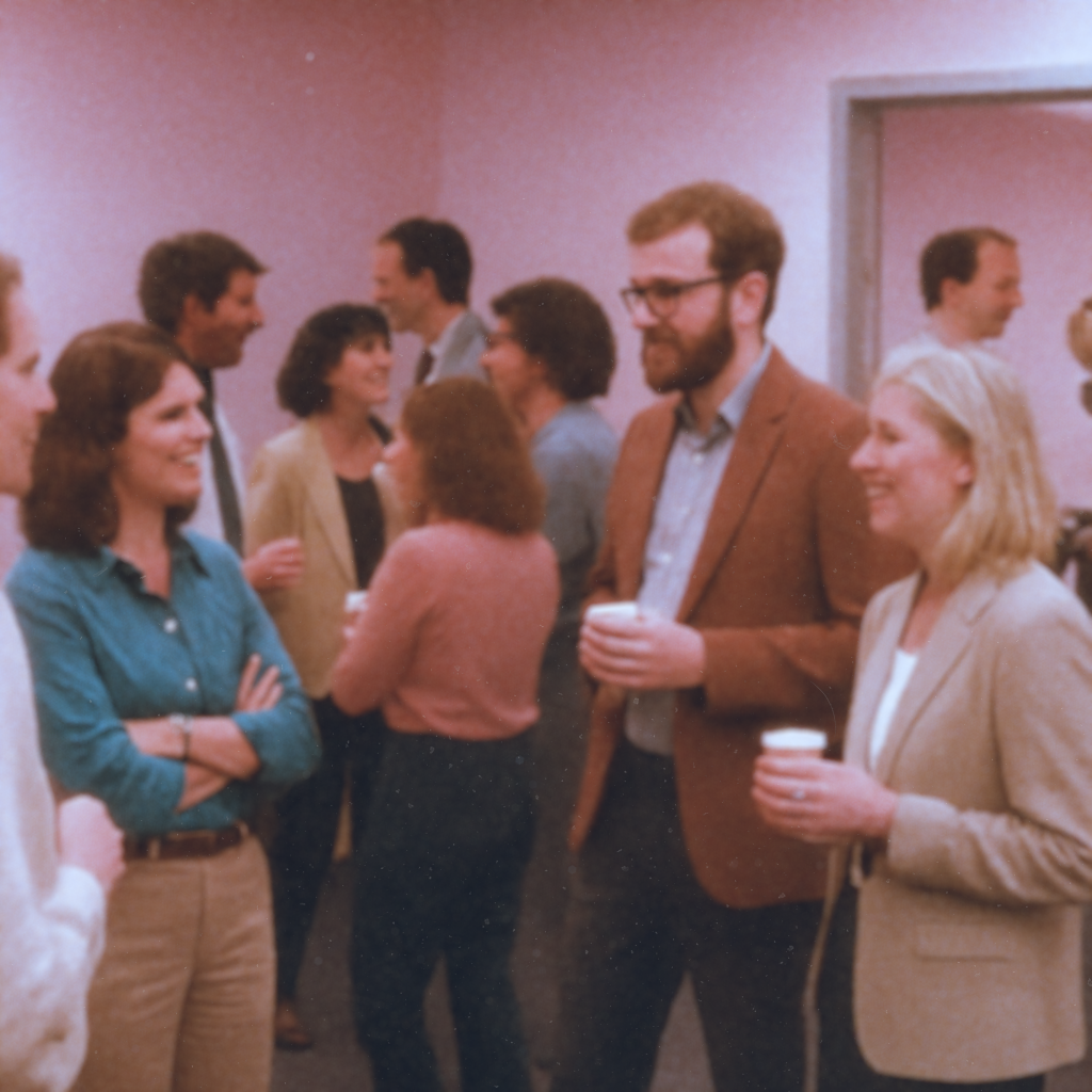 People mixing at the event